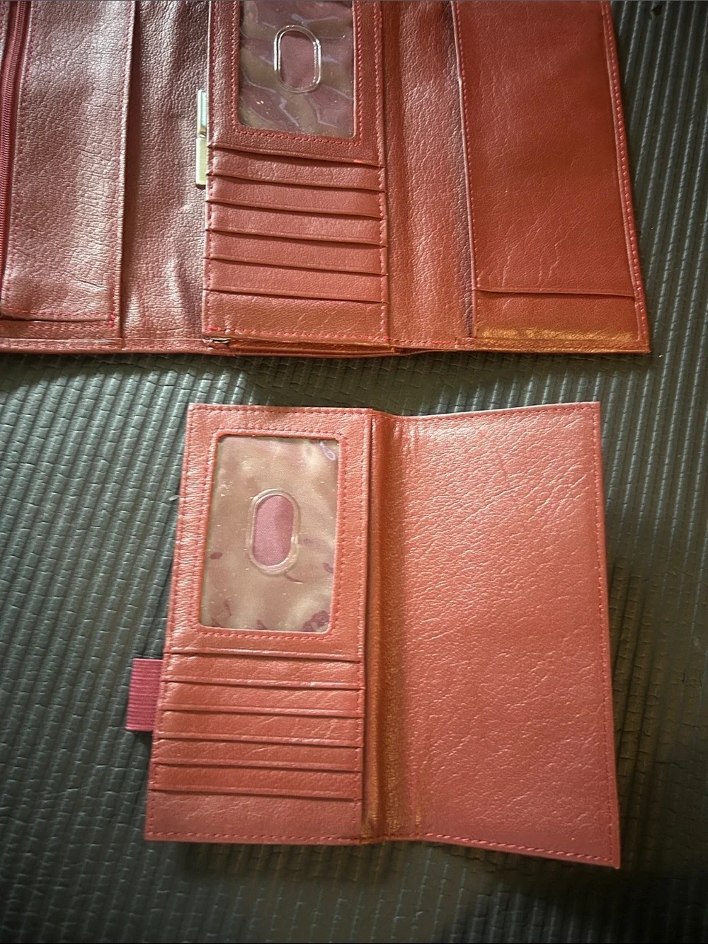 Wilson’s leather, maroon Leather trifold, wallet with Gold Accent